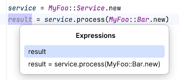 Choosing an expression