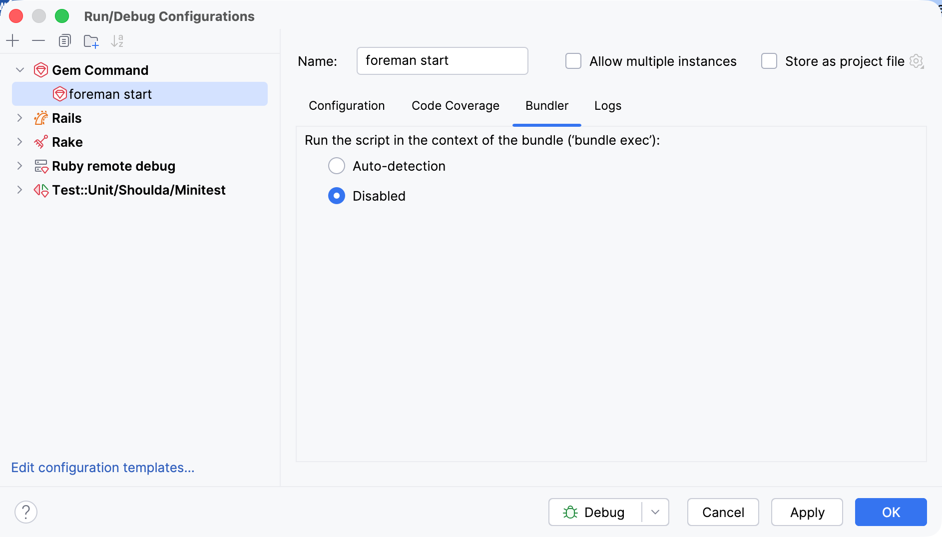 Disabling bundle context for debugging with Foreman Disabling bundle context for debugging with Foreman
