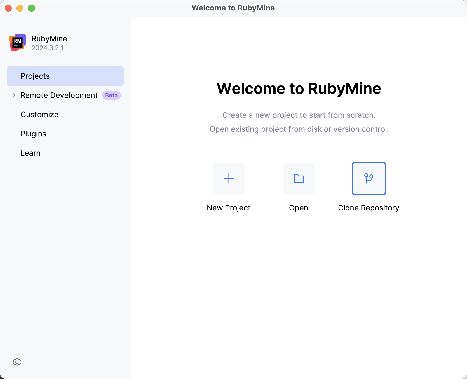 Welcome Screen / Clone Repository Welcome Screen / Clone Repository