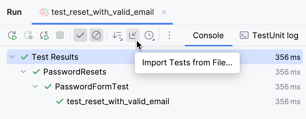Importing test results Importing test results