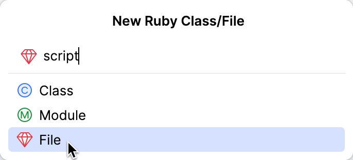 新建 Ruby 文件/类 新建 Ruby 文件/类