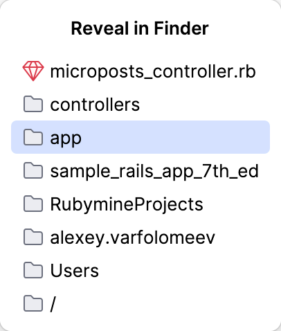 Finder ポップアップで表示 Finder ポップアップで表示