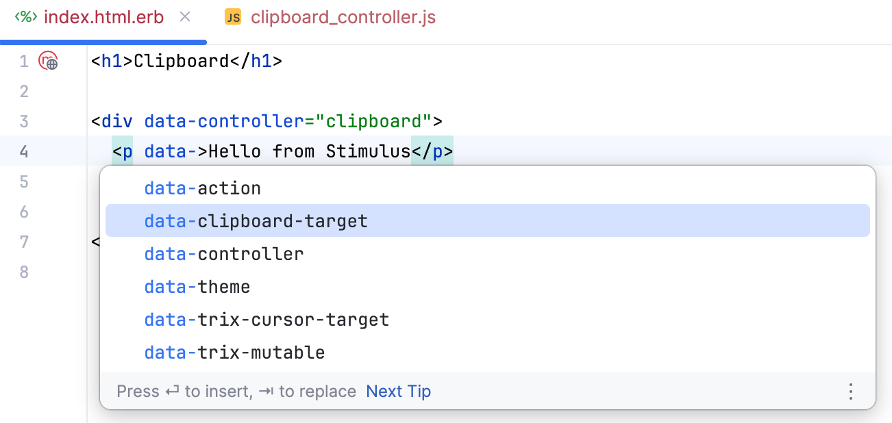 Completion for a Stimulus target attribute Completion for a Stimulus target attribute