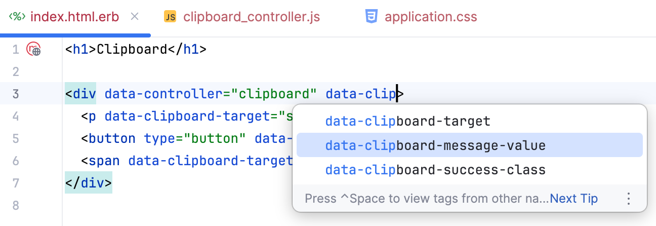 Completion for Stimulus values and CSS classes Completion for Stimulus values and CSS classes