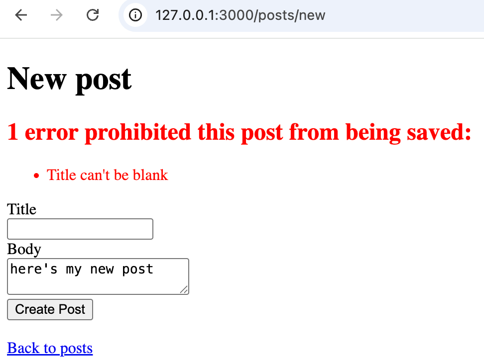 Validation errors Validation errors