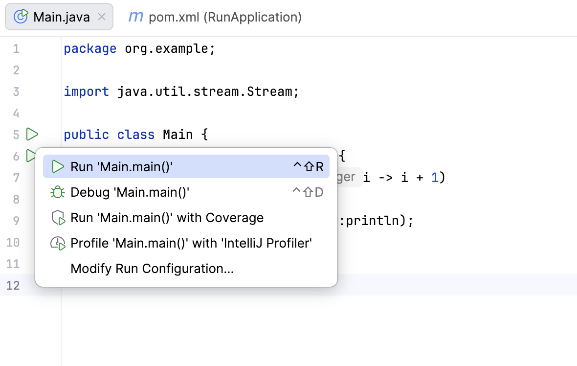 Run the application Run the application