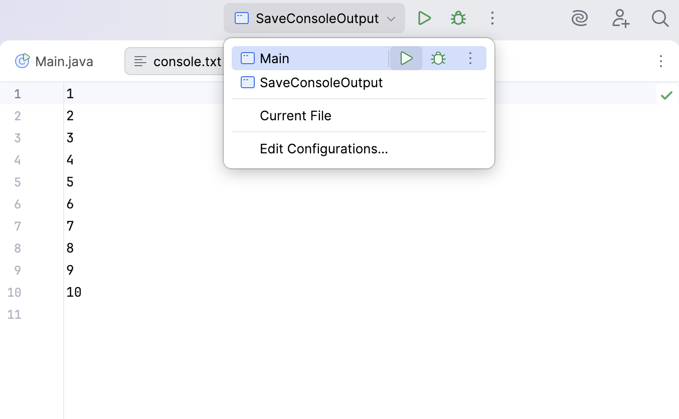 Run widget switcher Run widget switcher