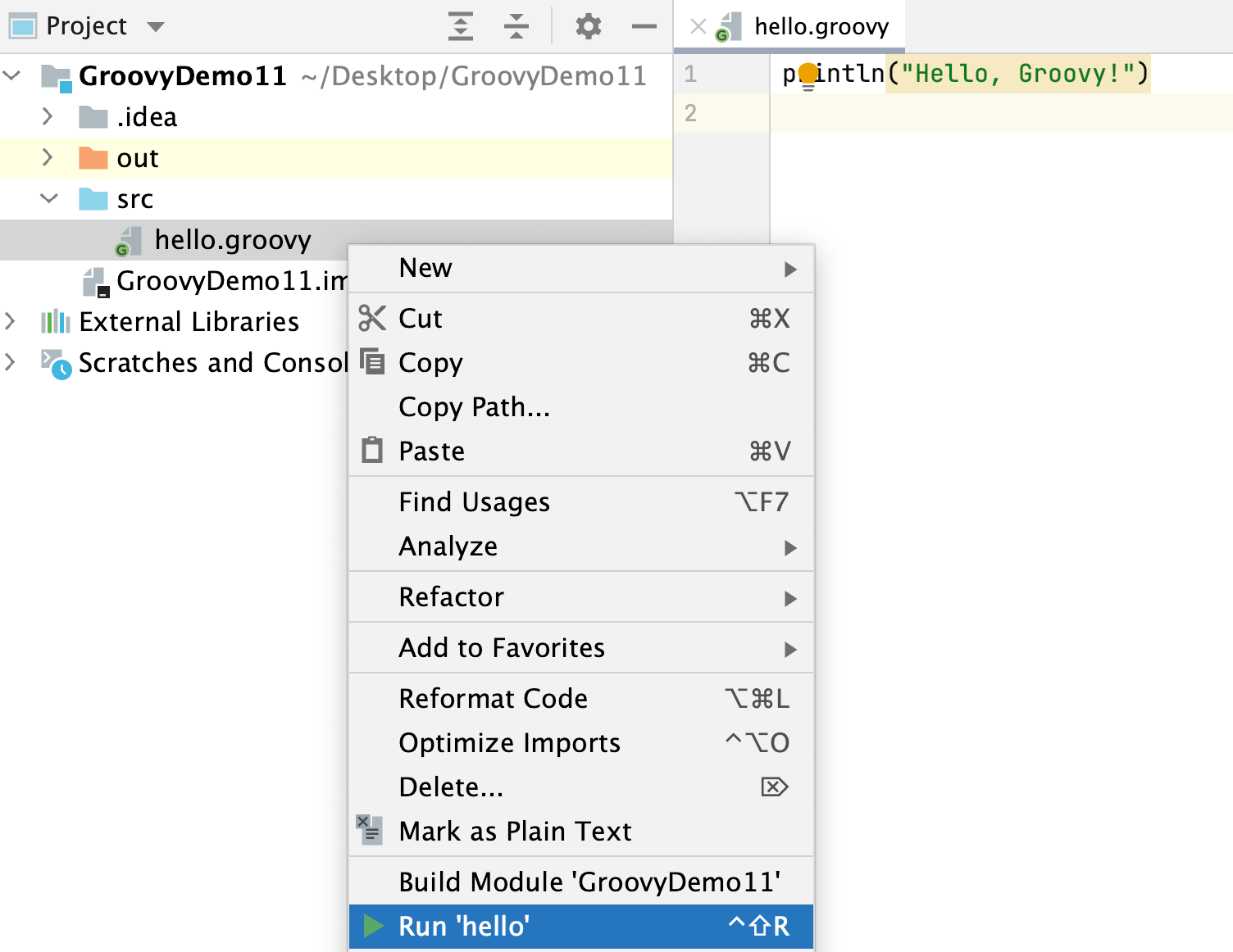 Run Groovy script Run Groovy script