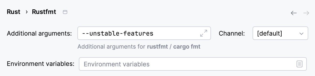 デフォルトのフォーマッタとしての Rustfmt