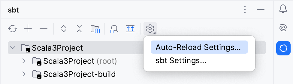 the sbt tool window the sbt tool window