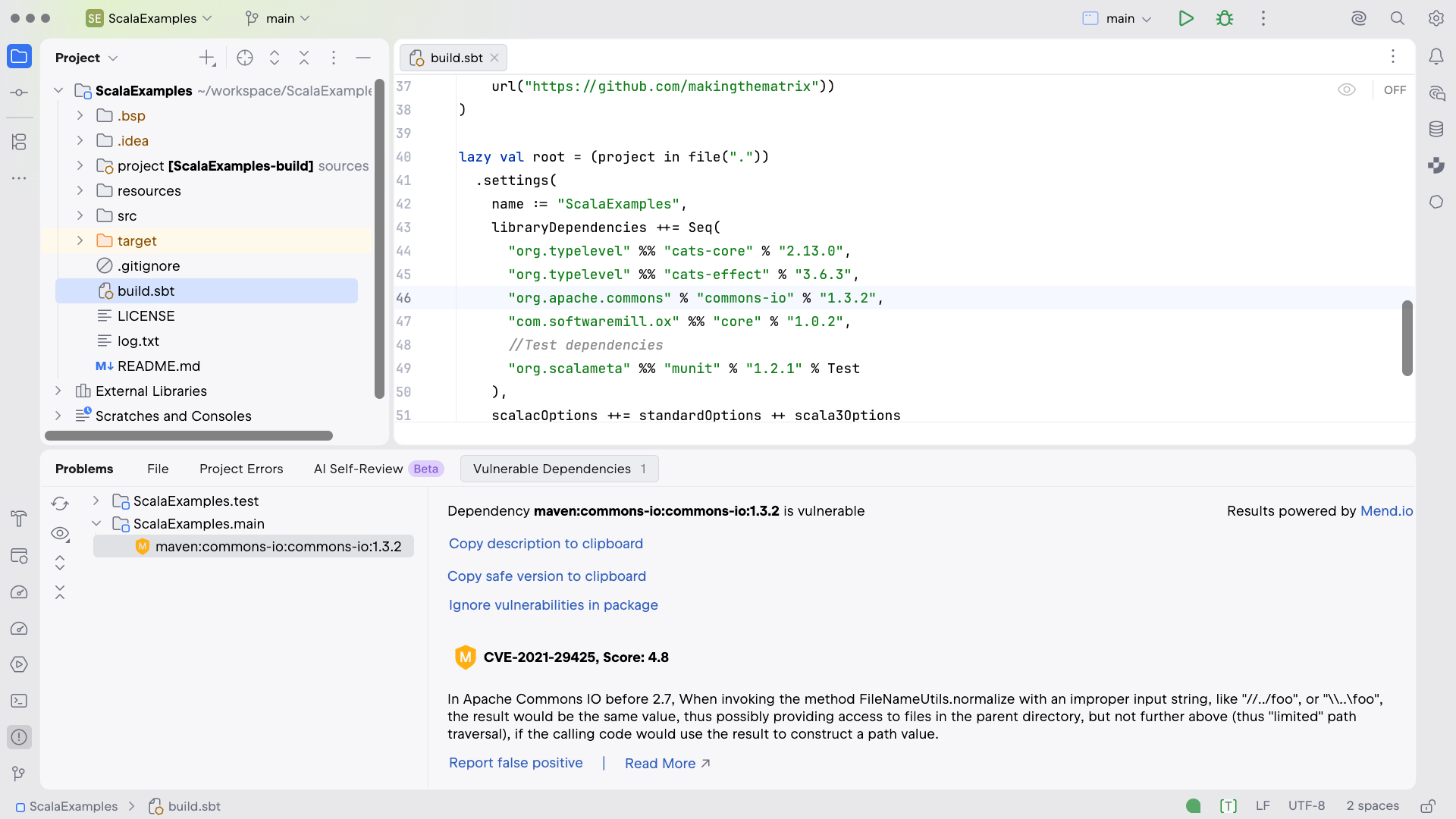 Package Checker vulnerable dependencies view Package Checker vulnerable dependencies view