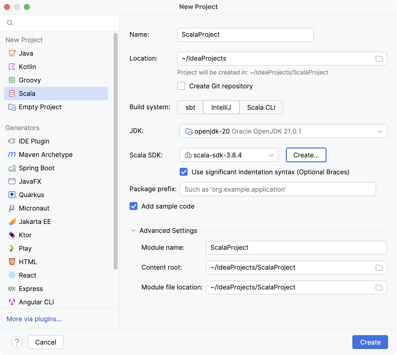 Creating a new Scala project with IntelliJ Creating a new Scala project with IntelliJ