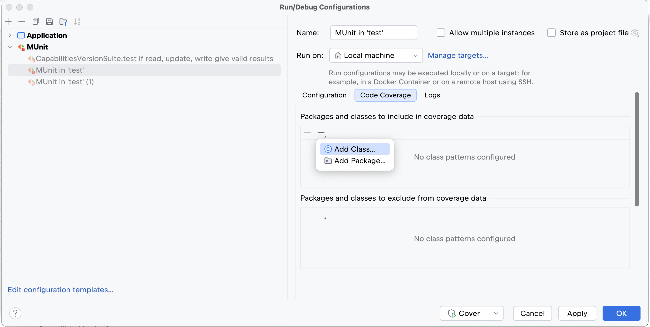 Configure Code Coverage Configure Code Coverage