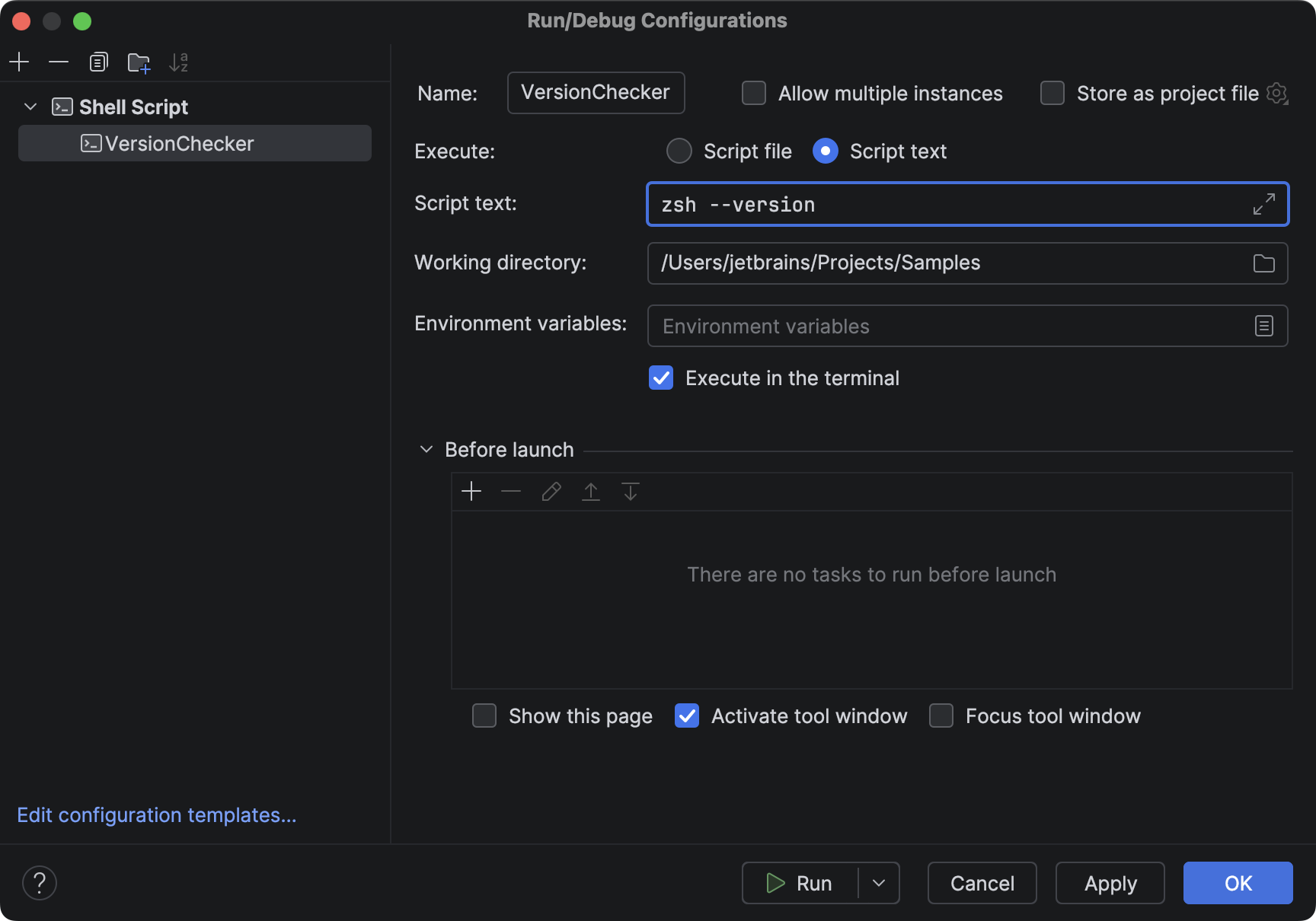 Shell 脚本 | IntelliJ IDEA 文档