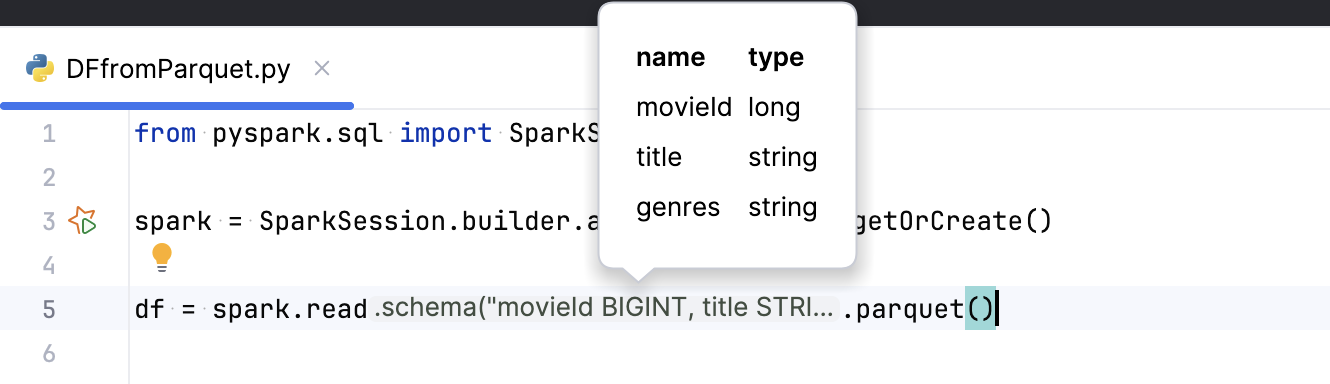 DataFrame Schema DataFrame Schema