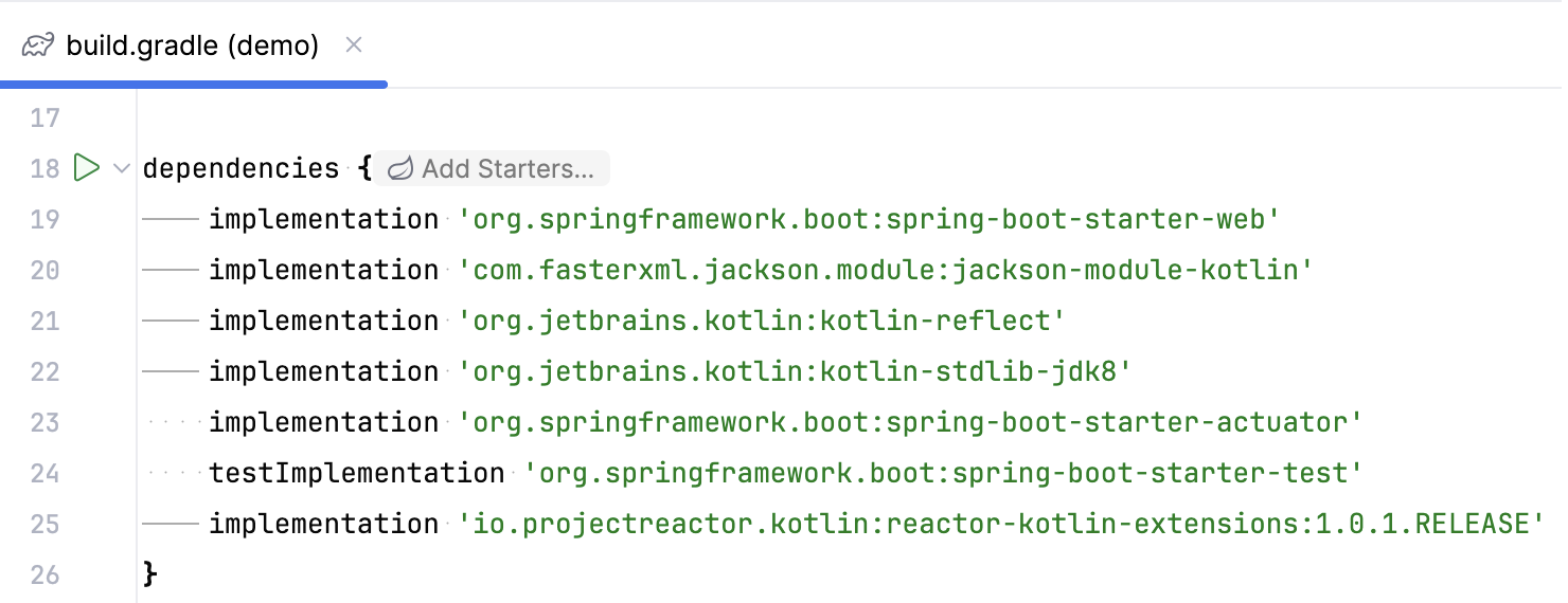 Spring Add Starters inlay hint Spring Add Starters inlay hint