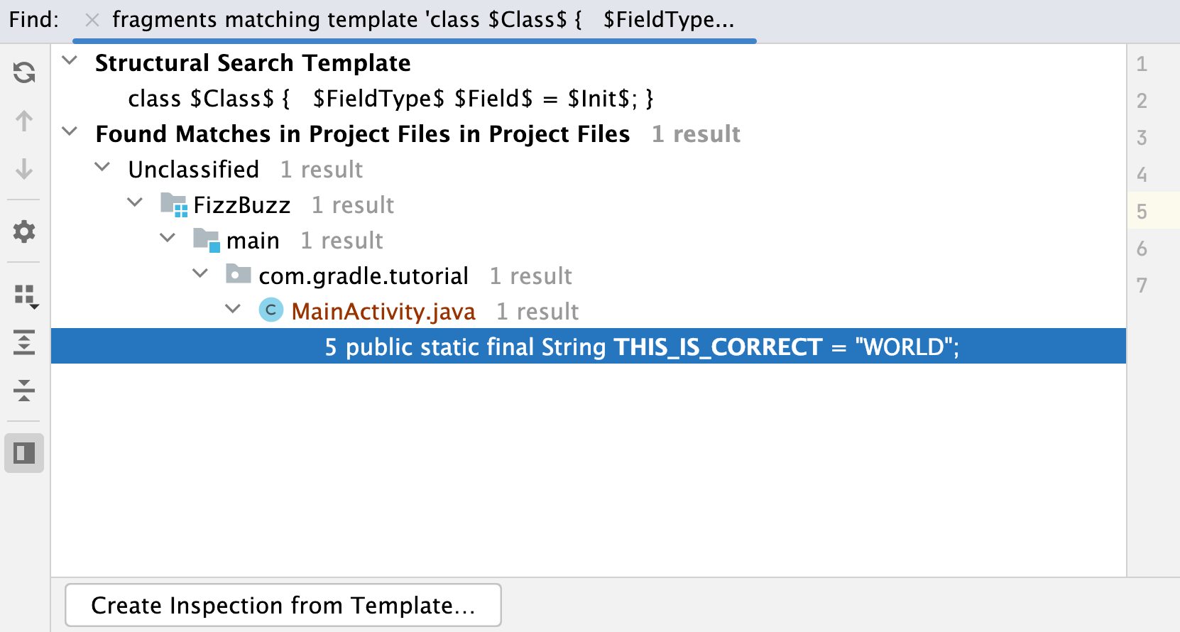 Find tool window results Find tool window results