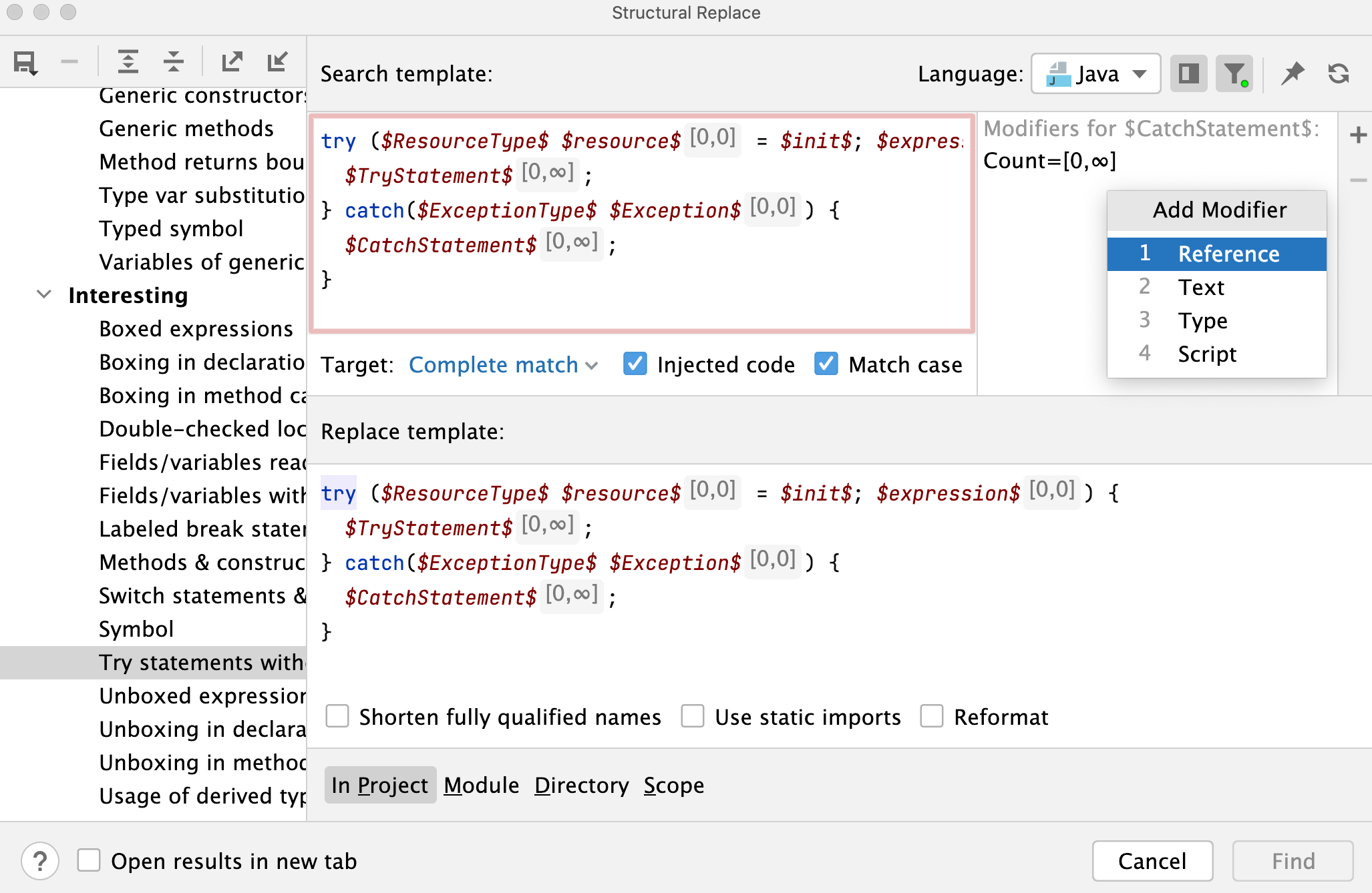 A search template preview A search template preview