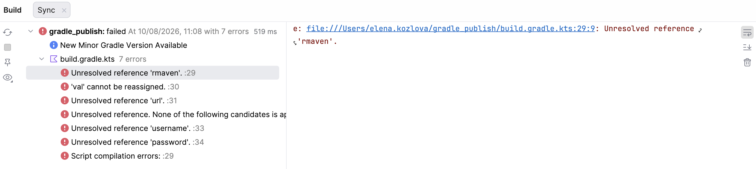 Error output Error output