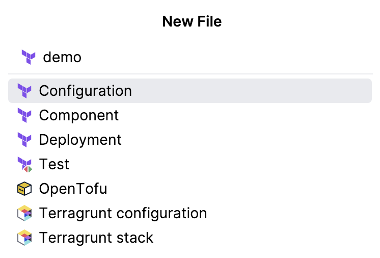 Terraform file type Terraform file type