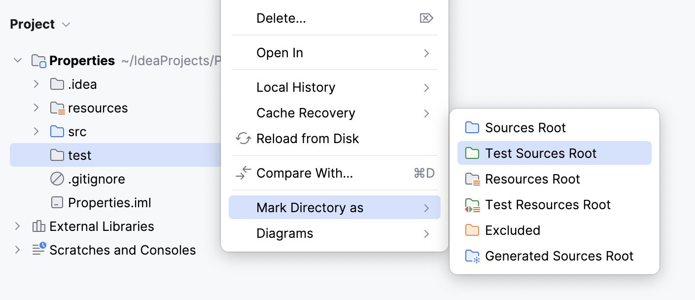Creating the test sources root Creating the test sources root