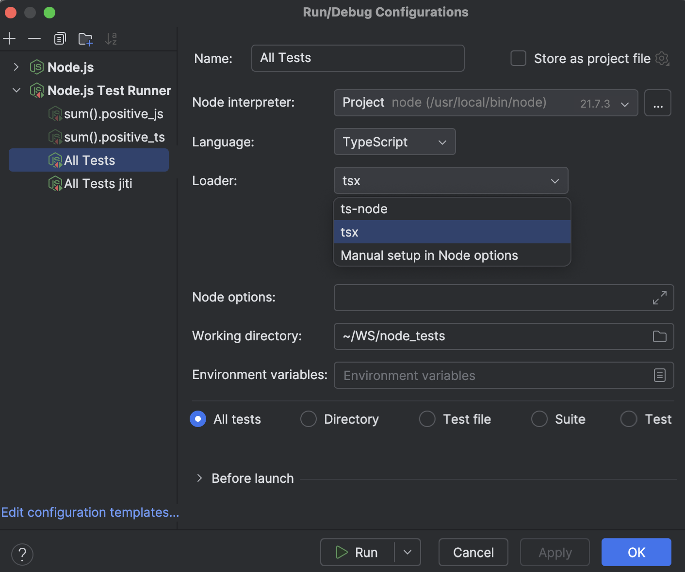 Testing TypeScript | IntelliJ IDEA Documentation