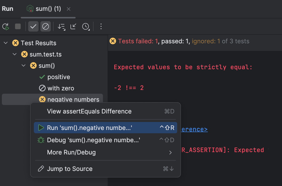 Testing TypeScript | IntelliJ IDEA Documentation