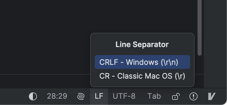 行分隔符 | IntelliJ IDEA 文档