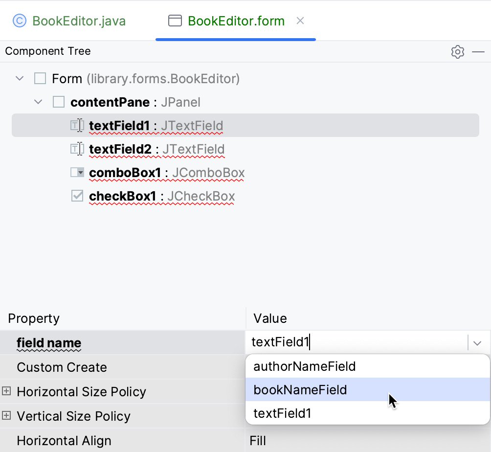 Set correct field names Set correct field names