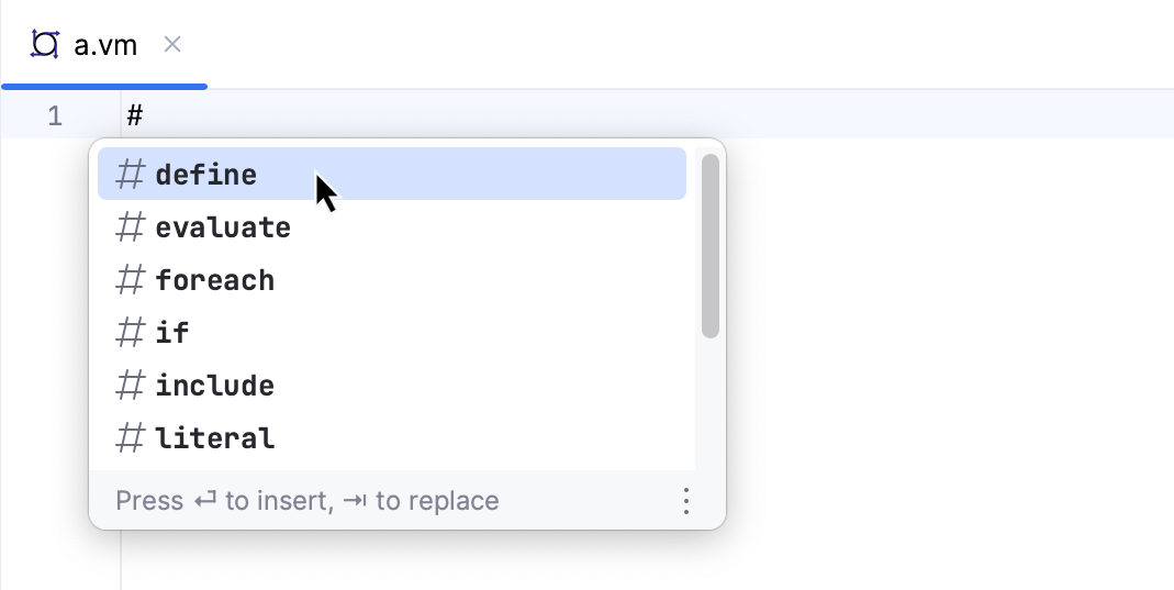 Template language directives completion Template language directives completion