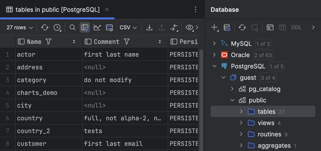 Database tool window | IntelliJ IDEA Documentation