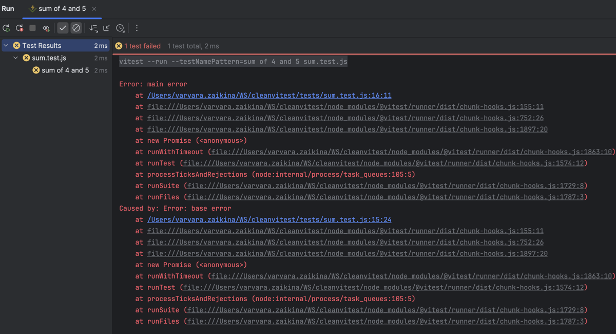 Vitest | WebStorm Documentation
