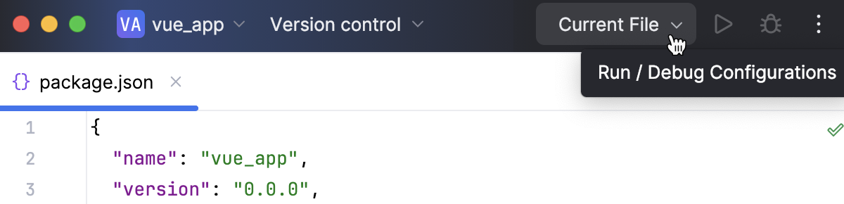 Open the Edit Configurations dialog Open the Edit Configurations dialog