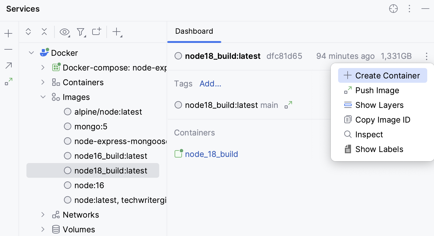 Docker image properties Docker image properties