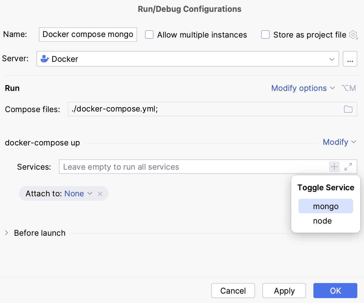 The Docker Compose configuration The Docker Compose configuration