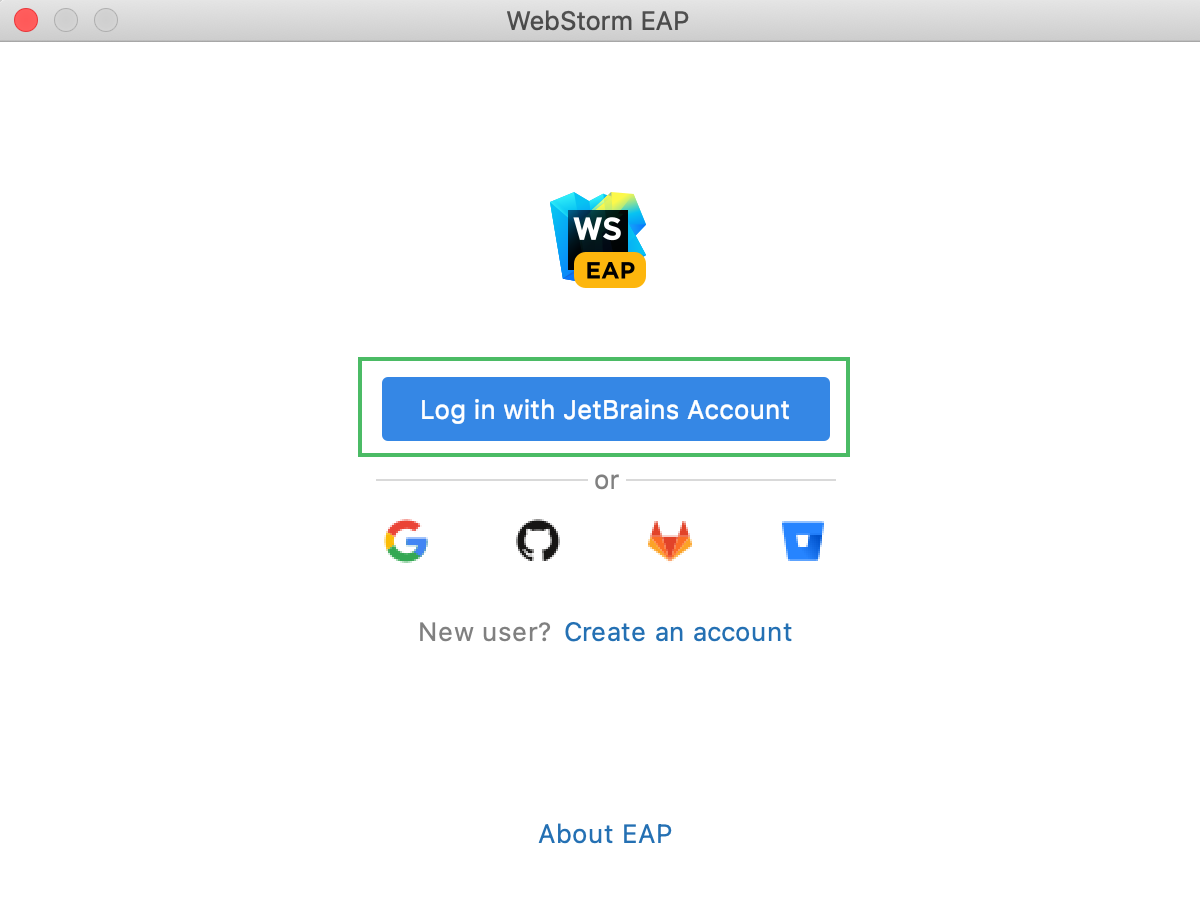 EAP 登录对话框使用现有账户登录 EAP 登录对话框使用现有账户登录