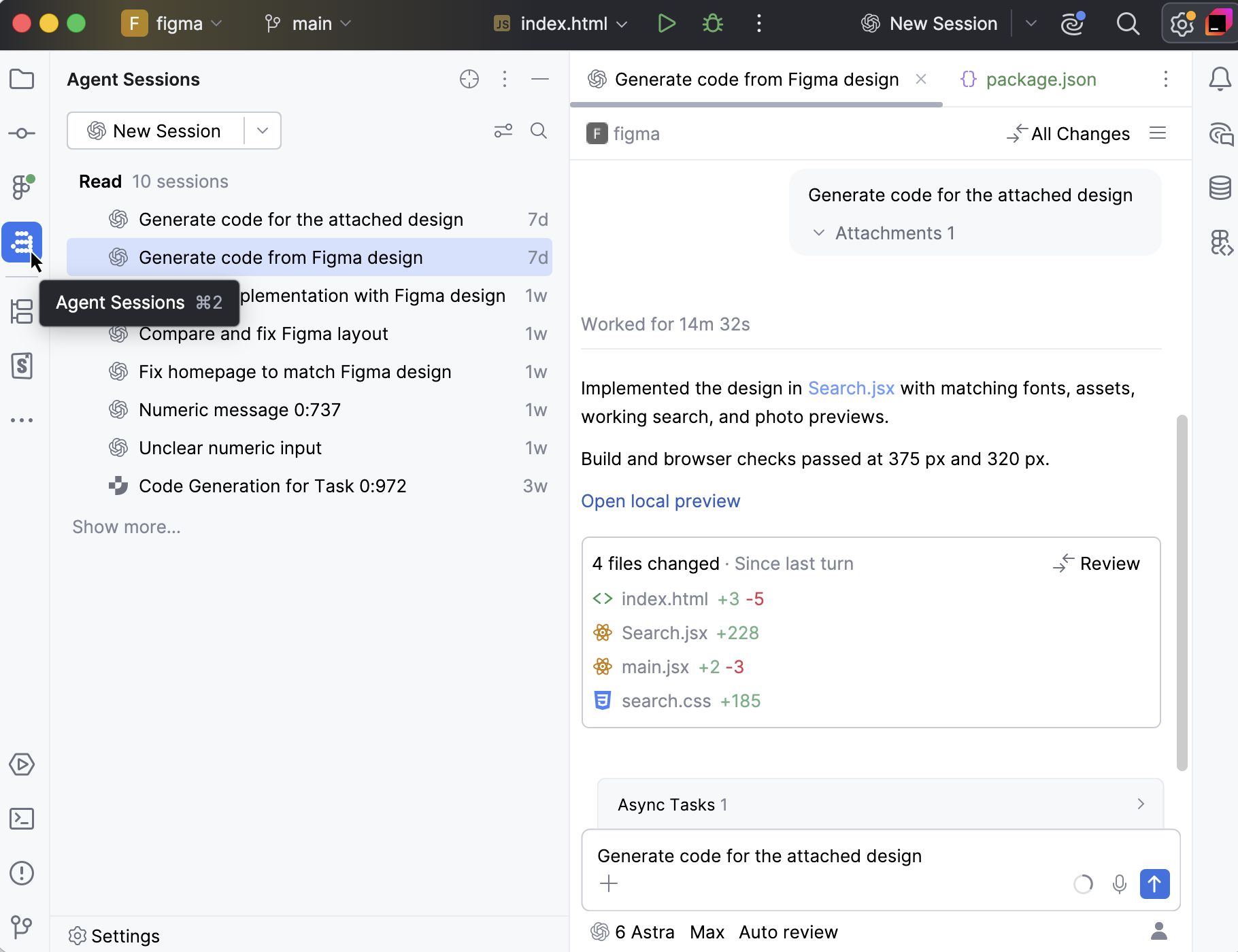 Agent workspace in WebStorm Agent workspace in WebStorm