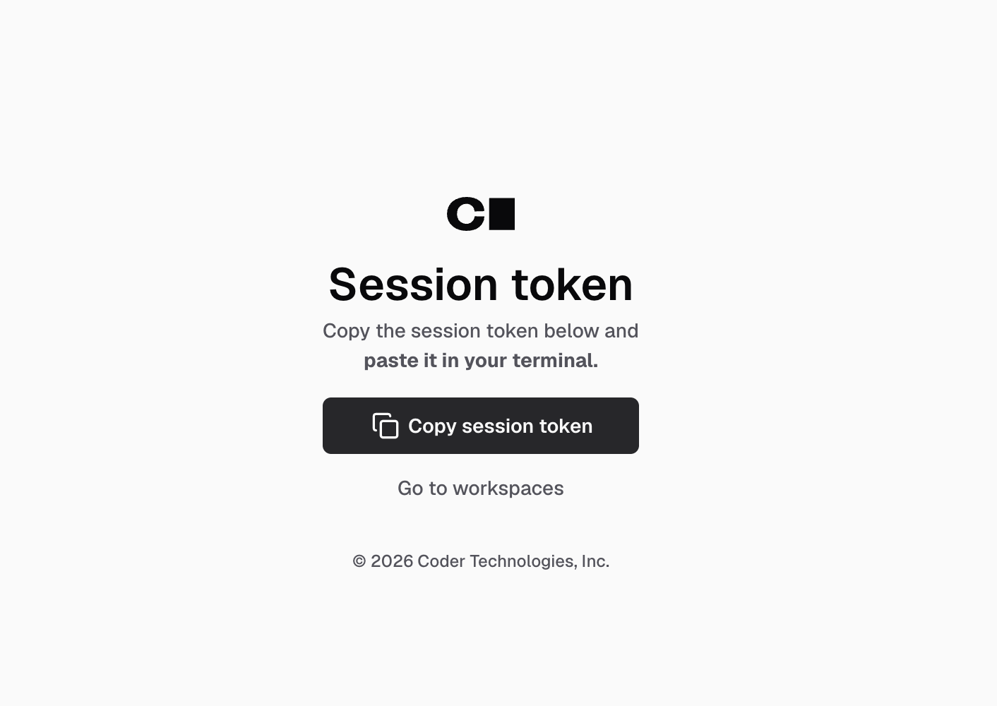 Coder Session Token Coder Session Token