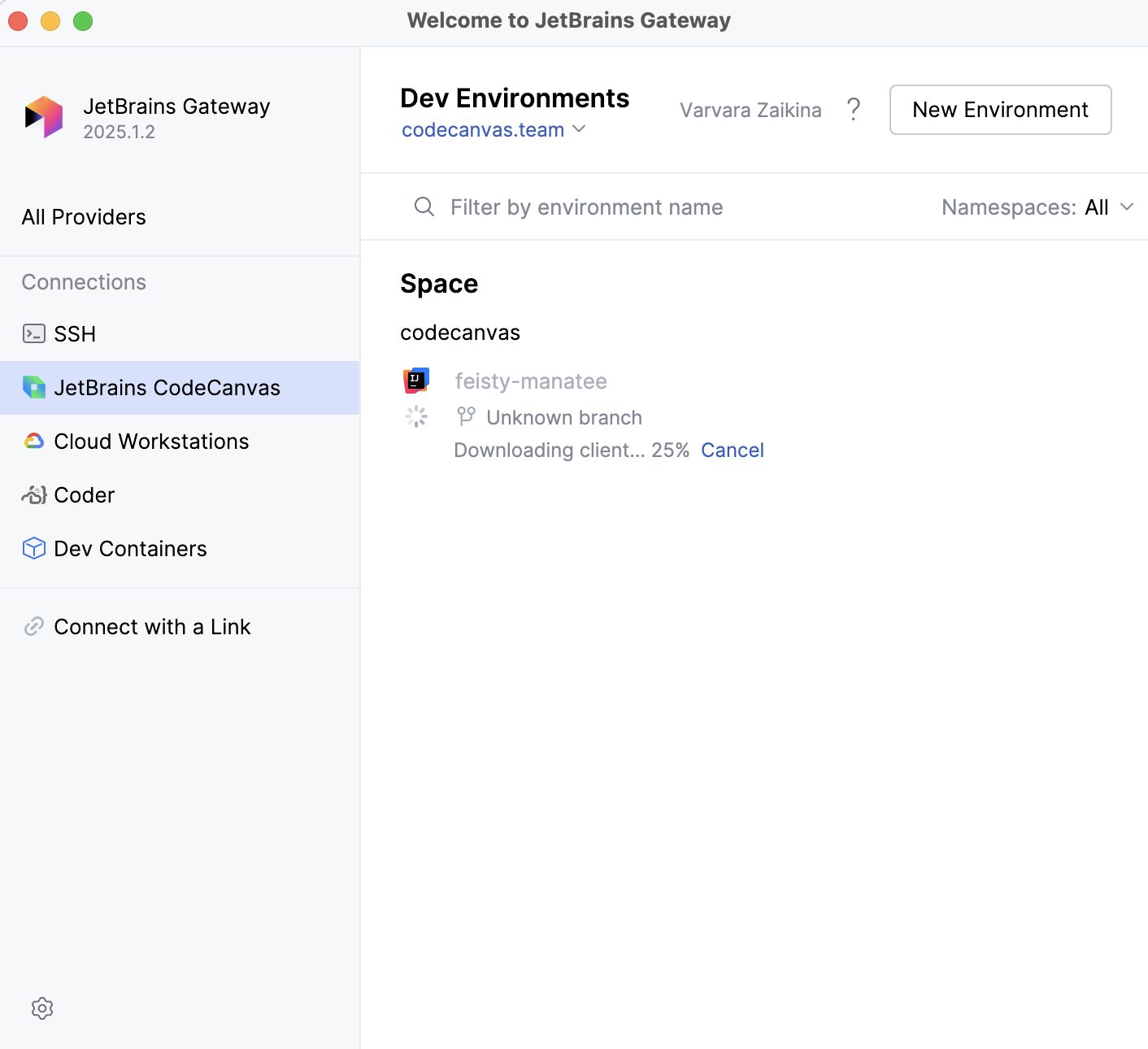 Create Environment - progress Create Environment - progress