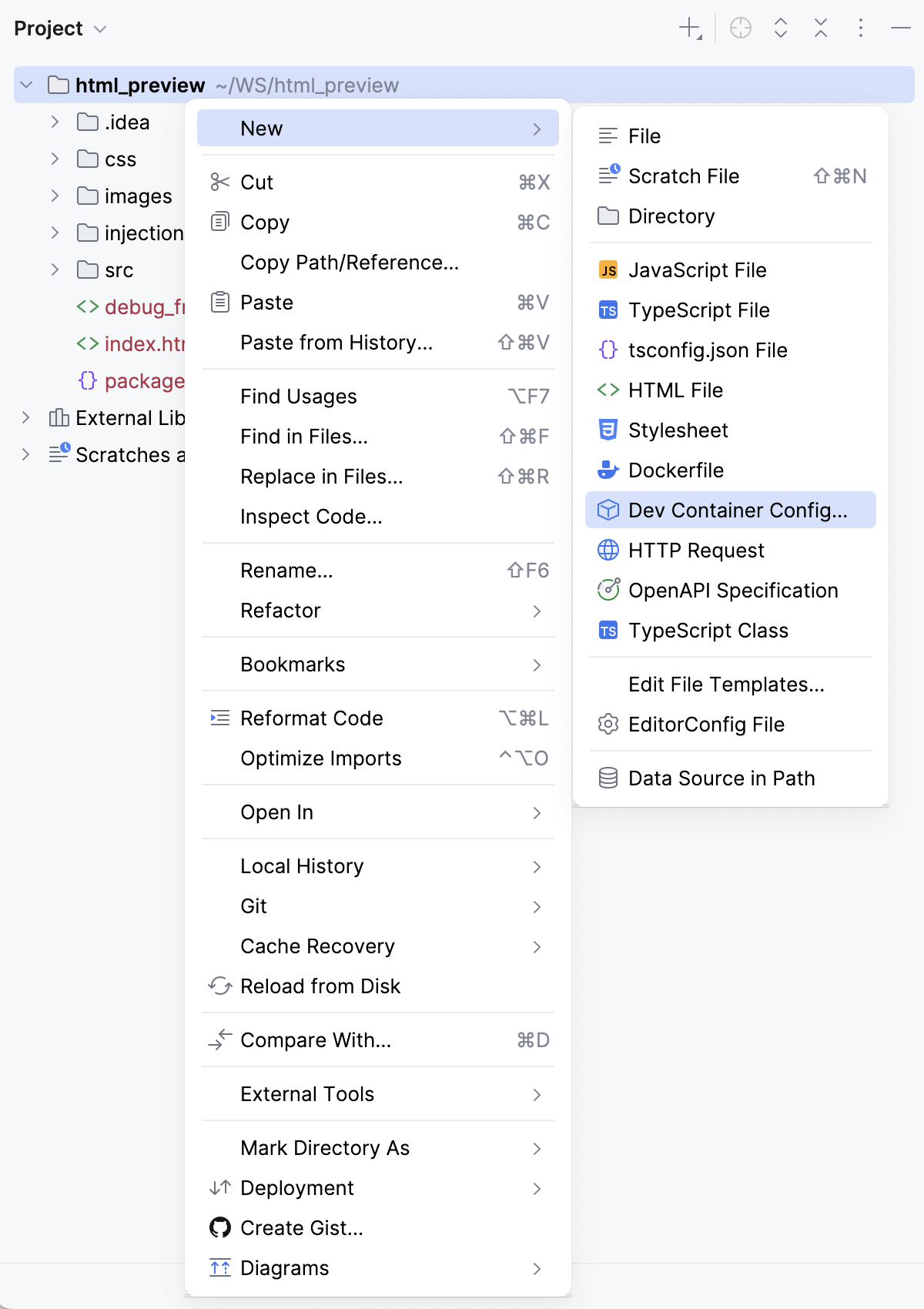 Create a new Dev Container Create a new Dev Container