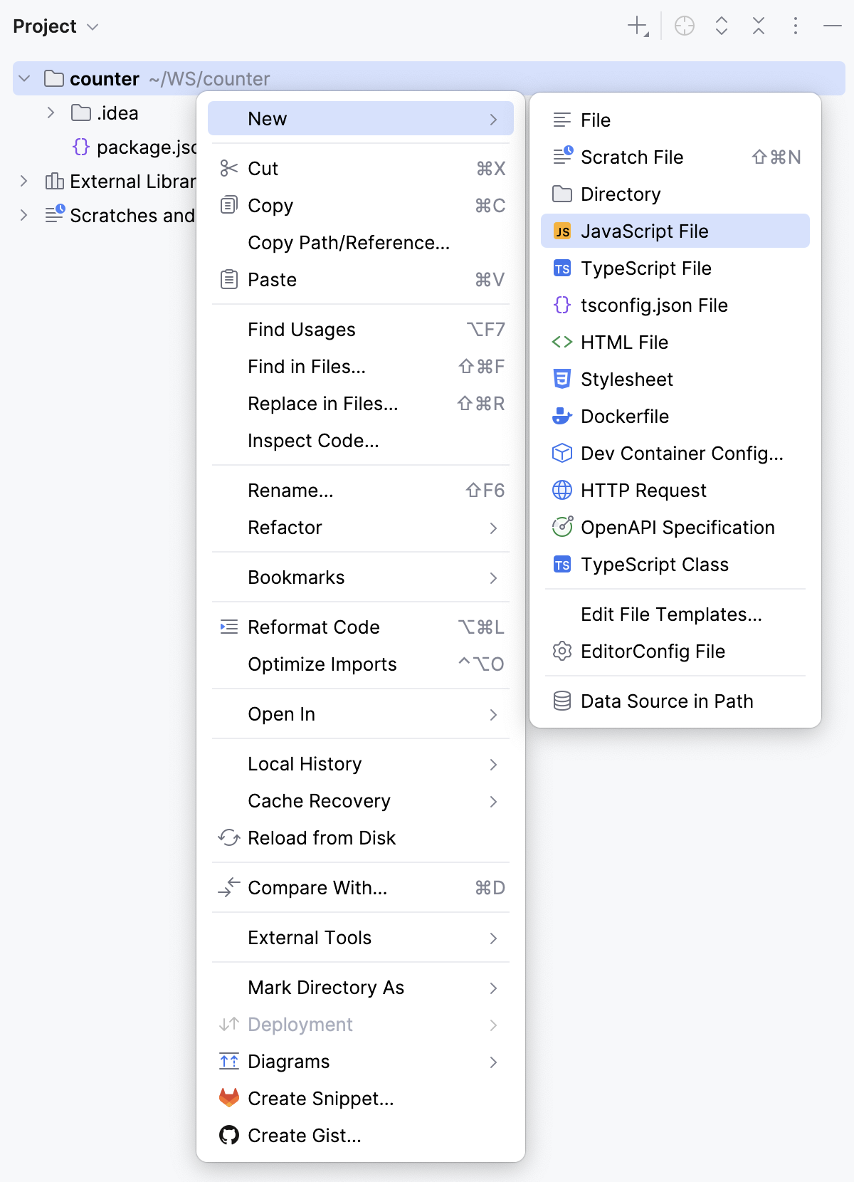 Create a new JavaScript file Create a new JavaScript file