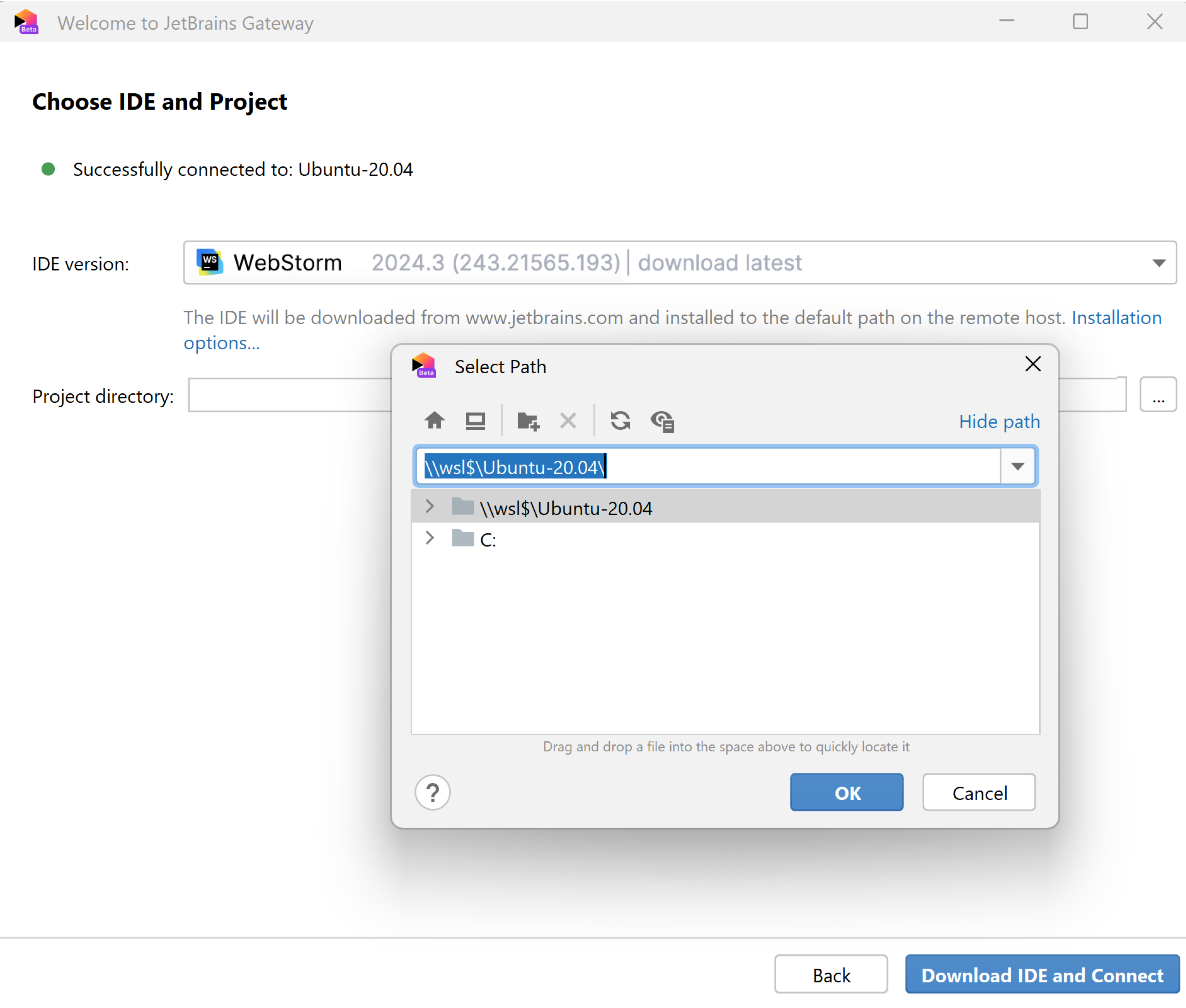 Choose the IDE version and a project Choose the IDE version and a project