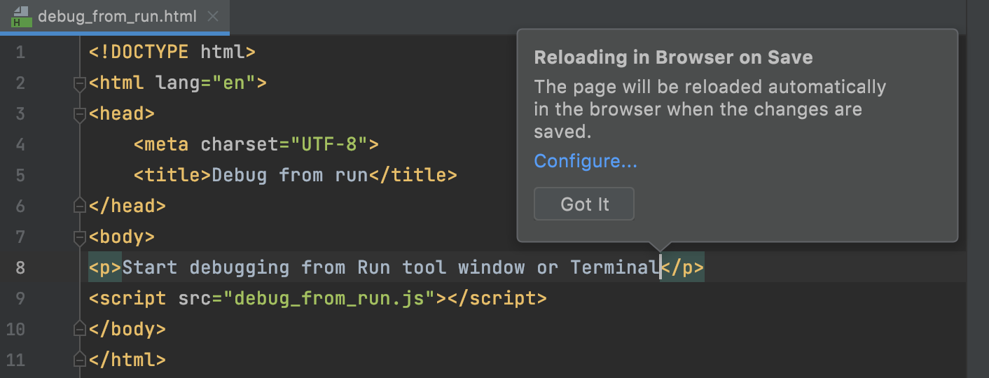 HTML | IntelliJ IDEA Documentation
