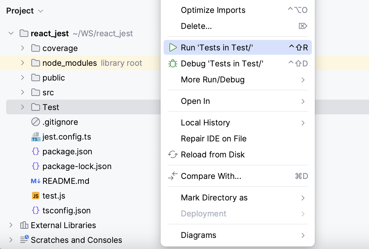 Run all tests in a folder Run all tests in a folder