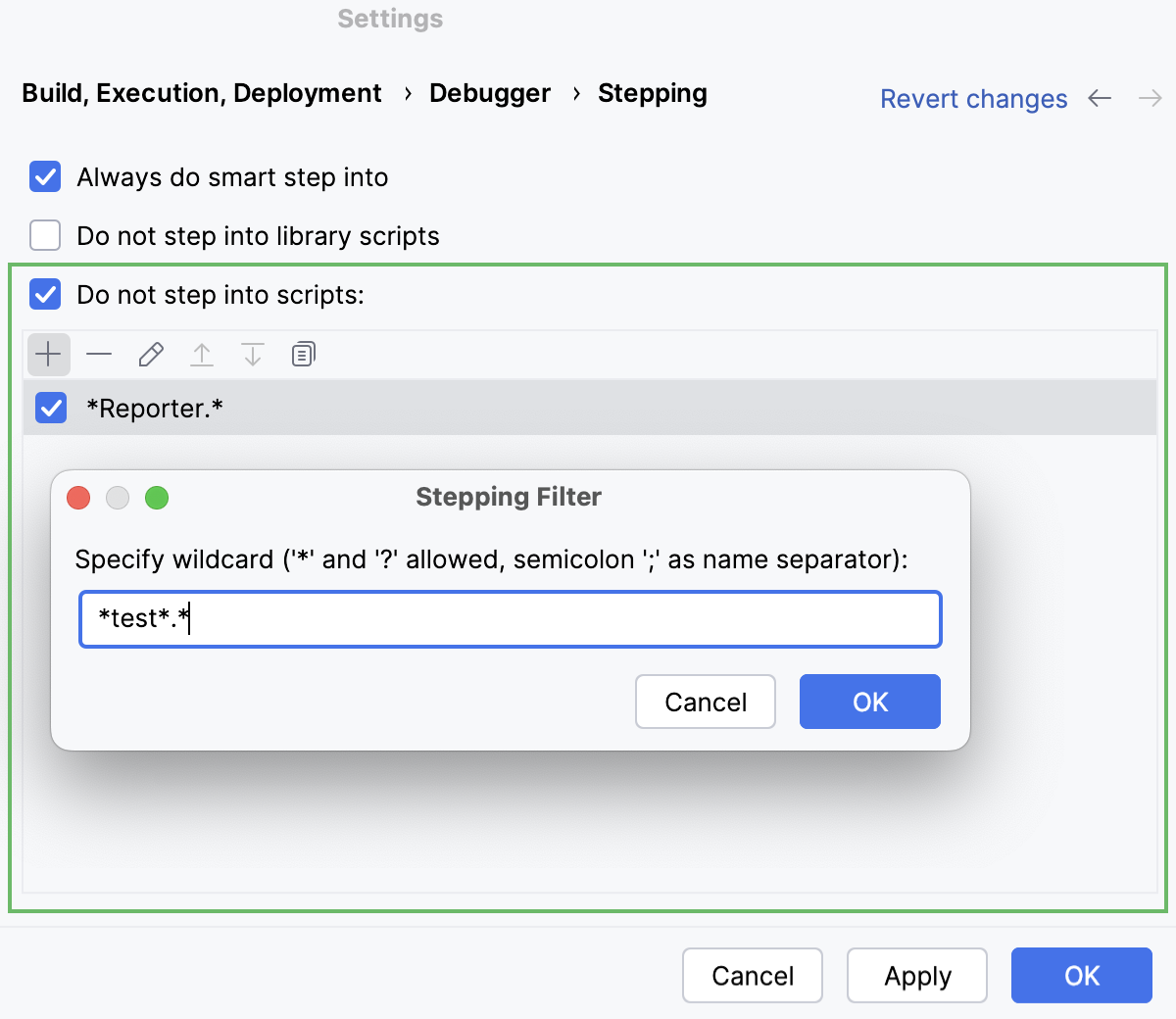 JavaScript debugger: skip scripts JavaScript debugger: skip scripts