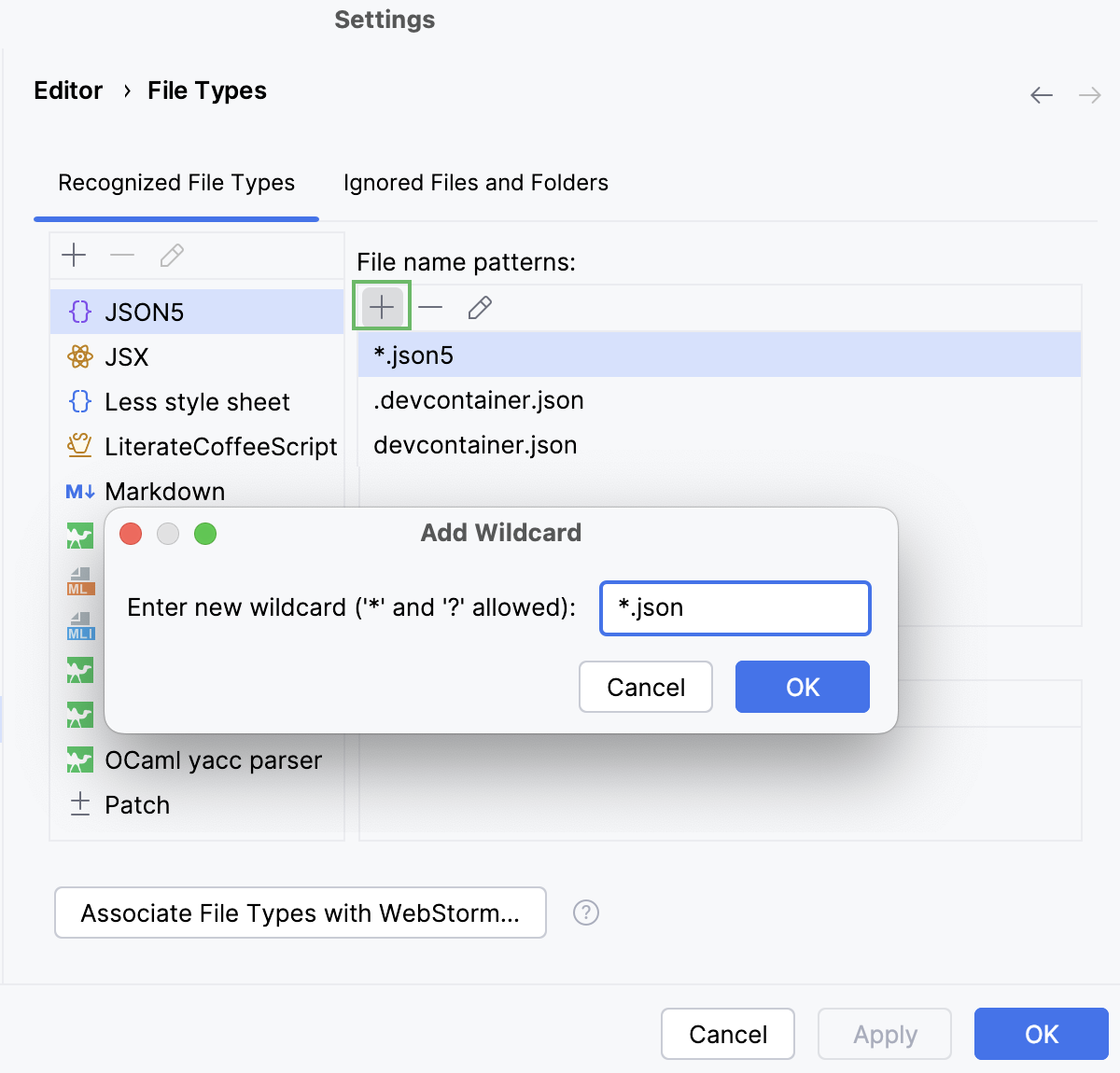 Extend the JSON5 syntax to all JSON files Extend the JSON5 syntax to all JSON files