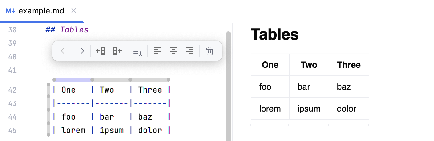 Editing a table in a Markdown file Editing a table in a Markdown file