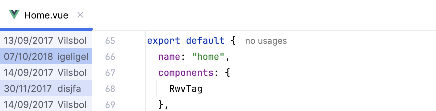 Gutter: Git annotations Gutter: Git annotations
