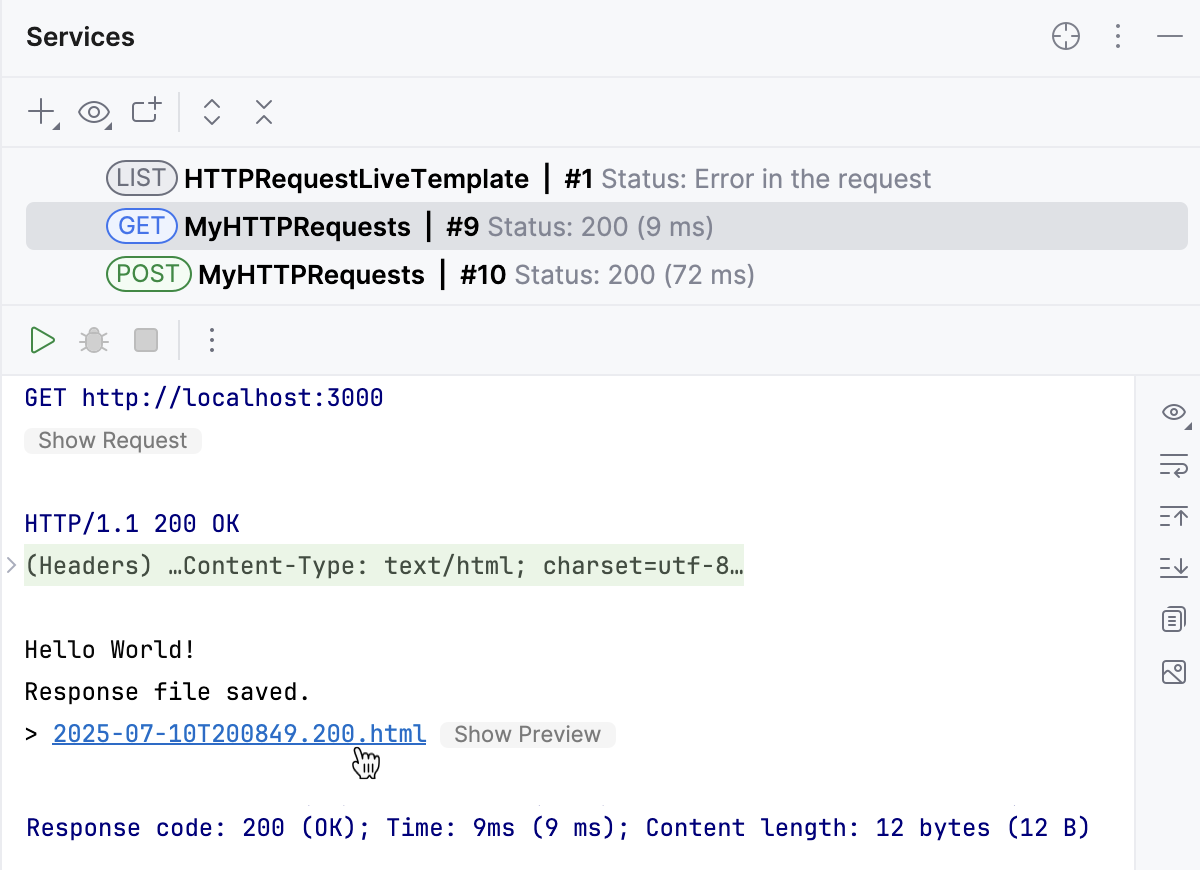 Open the response tooltip