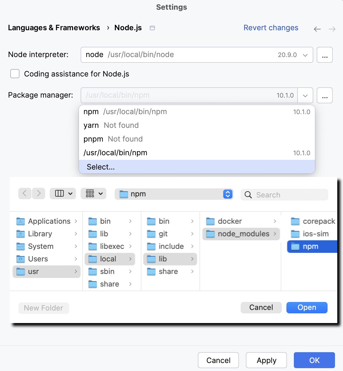 Select project package manager: choose a custom installation Select project package manager: choose a custom installation
